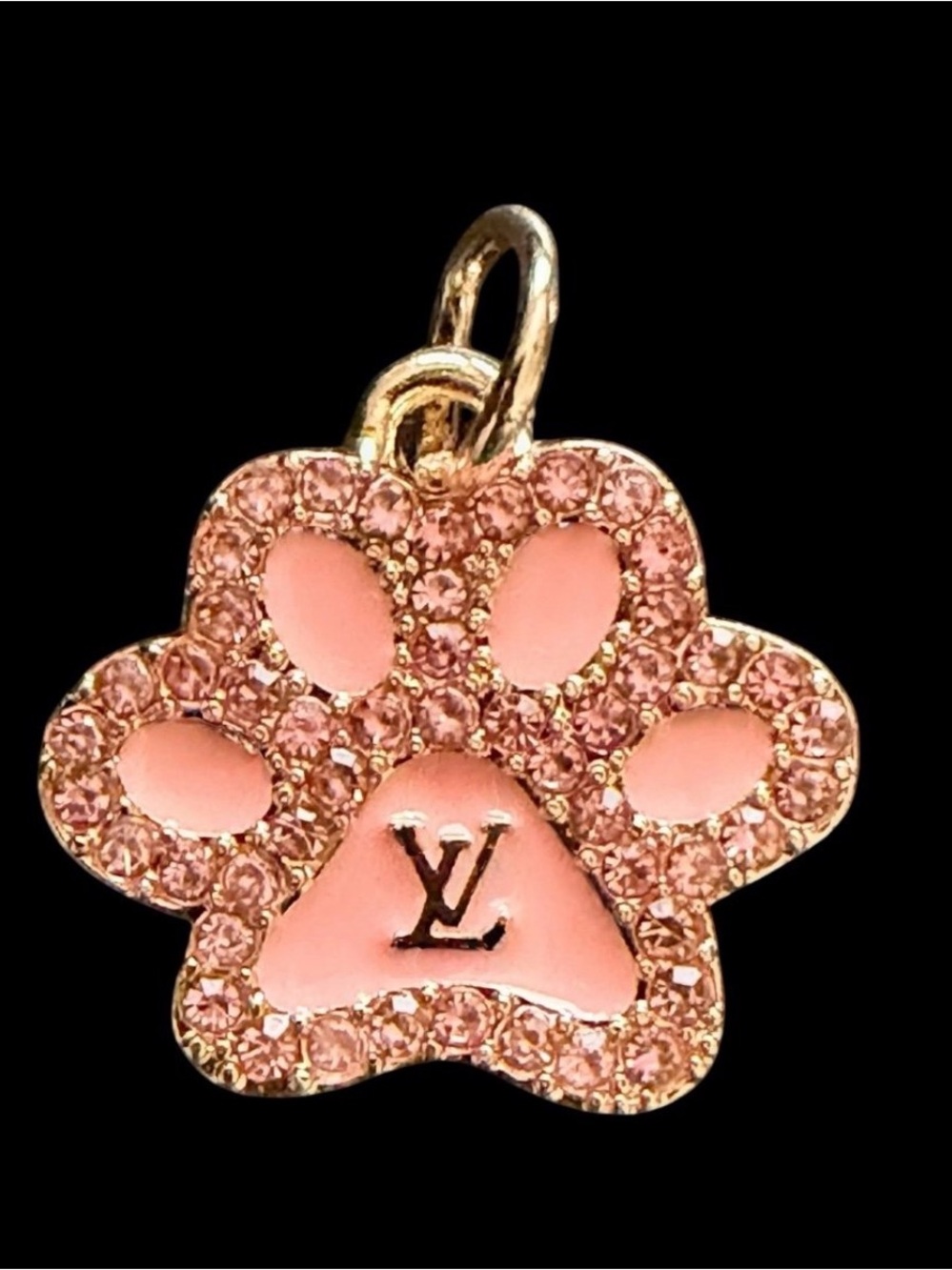 Louis Vuitton Pink Crystal Paw Pendant Charm